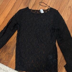 H&M Divided Black Lace Top